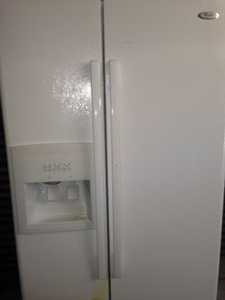 White side by side refrigerator