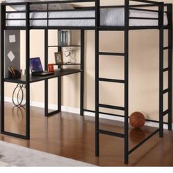 DHP Abode Black Full Size Metal Loft Bed