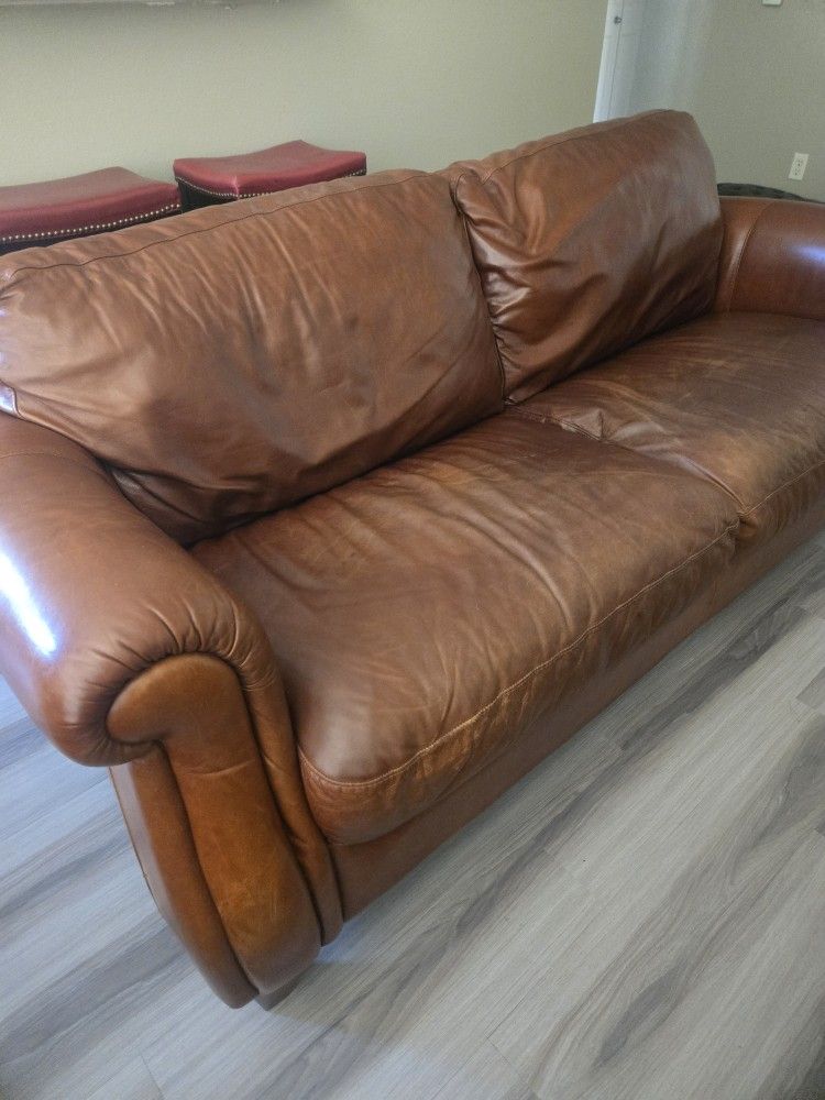 Sillon Piel Genuina, Para 3 Personas, Marca Natuzzi