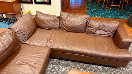 EQ3 Leather 2-Piece Sectional Couch