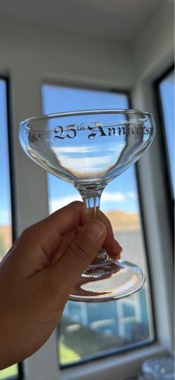 Vintage 25th Anniversary Champagne Coupe Glasses – Set of 3