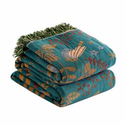 LUTBM Boho Cotton Gauze Throw Blanket 60"X80"