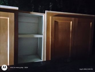 Oak wood kitchen cabinets