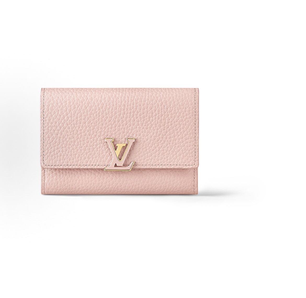 LOUIS VUITTON Capucines, letter logo, snap closure, Taurillon leather, Capucines wallet, women's style, pink (194)65