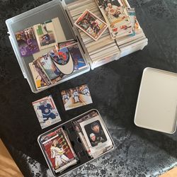 Hundreds Of Hockey And Baseball Cards