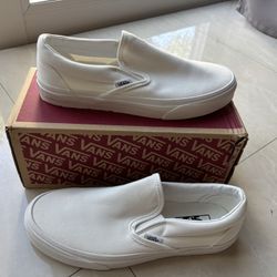 Brand New Vans Off The Wall Slip-On Shoes True White Mens Size 8.5
