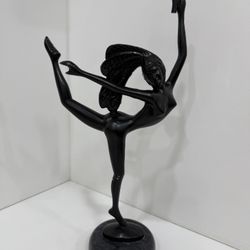 BLACK MARBLE BASE ART DECO HUNTER DIANA MANN 1984