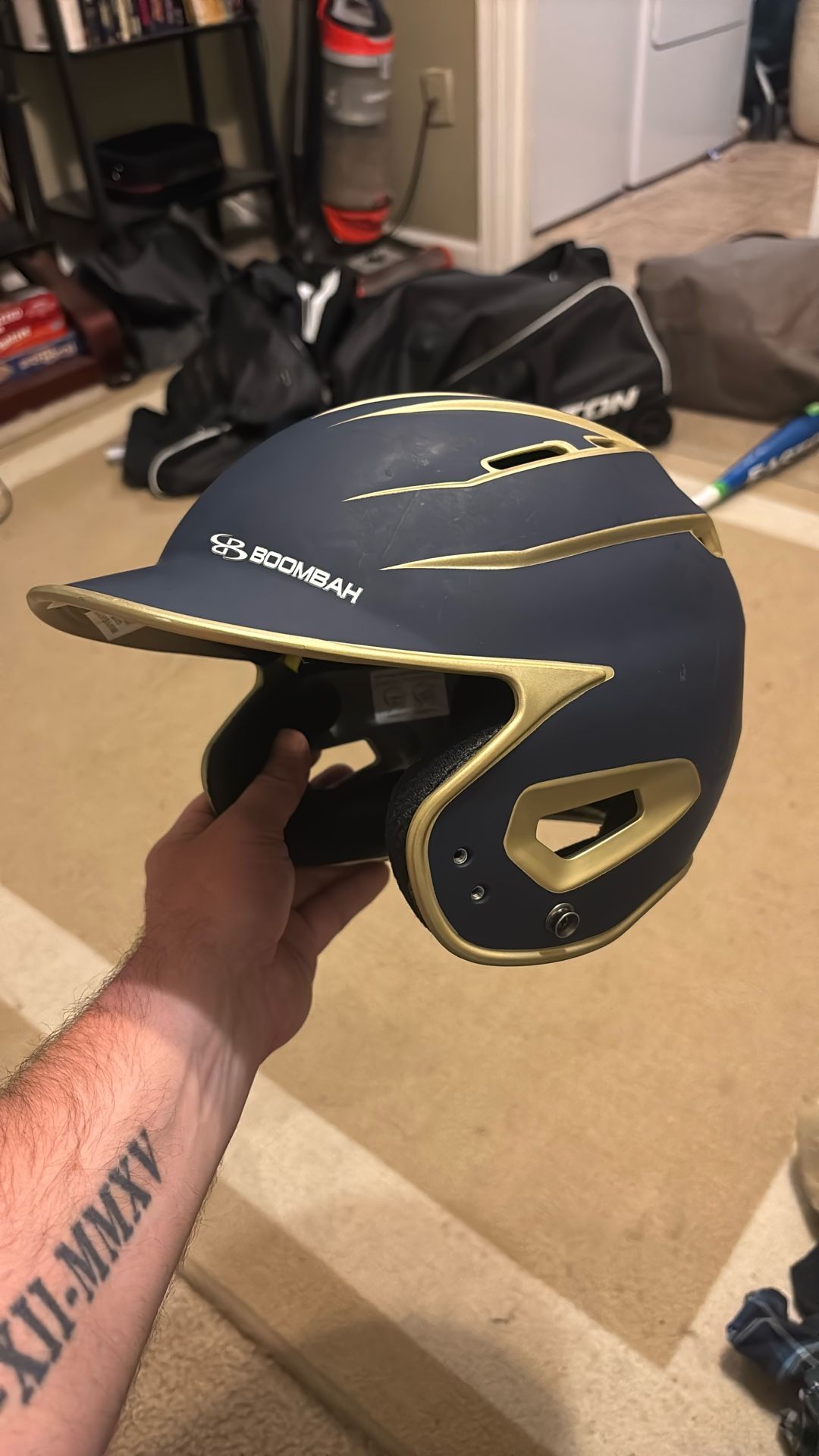 BoomBah Baseball Helmet - Blue & Gold