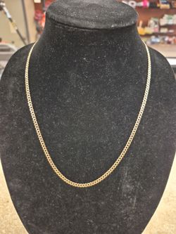10k Yellow Gold Diamond Cut Curb Link Necklace 22"