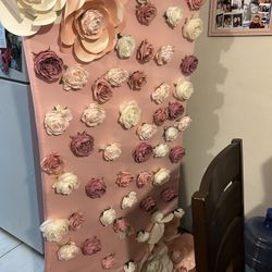 Pink Flower Backdrop Cover 