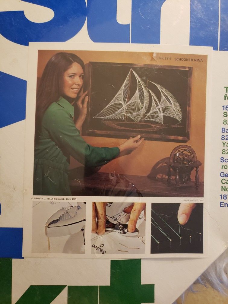 NIB Retro String Art Kit 1970s White Elephant Gift Arts Crafts supplies
