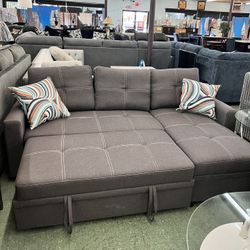 ❤️‍🔥Flash Deal❤️‍🔥Brand New 2pc Pull-up Sectional Couch with Storage Chaise $499, Finance Available, Delivery Available 