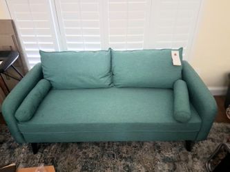 Two Lifestyle Solutions Calgary Upholstered Sofas, (70" Long x 32" Deep), Sea Foam