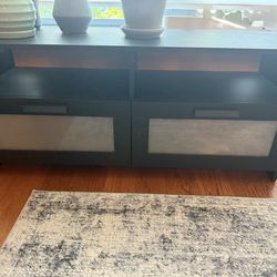 Black TV stand with storage