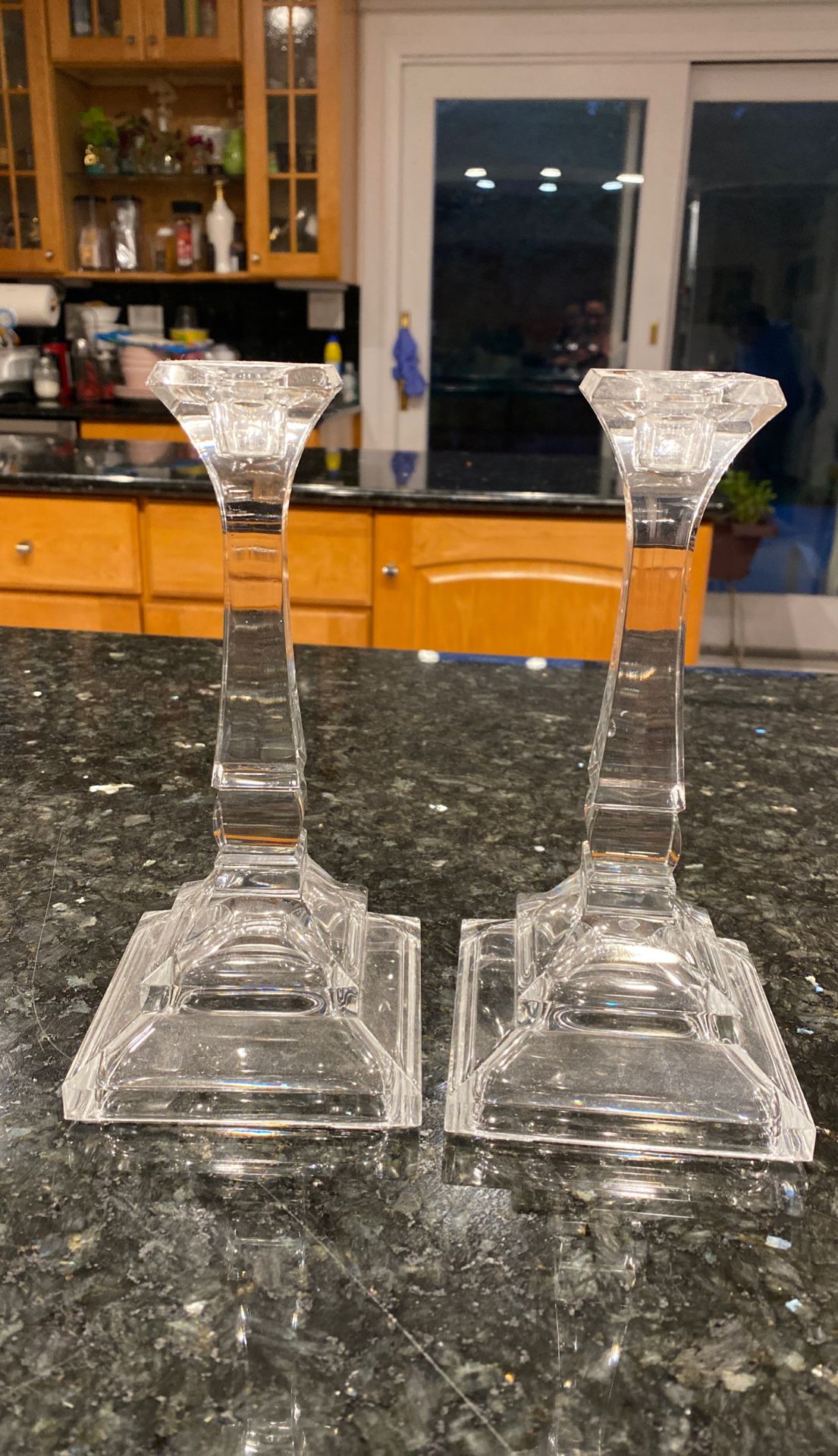 2 Crystal candle holder