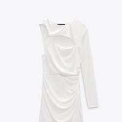 Asymmetric White Dress 