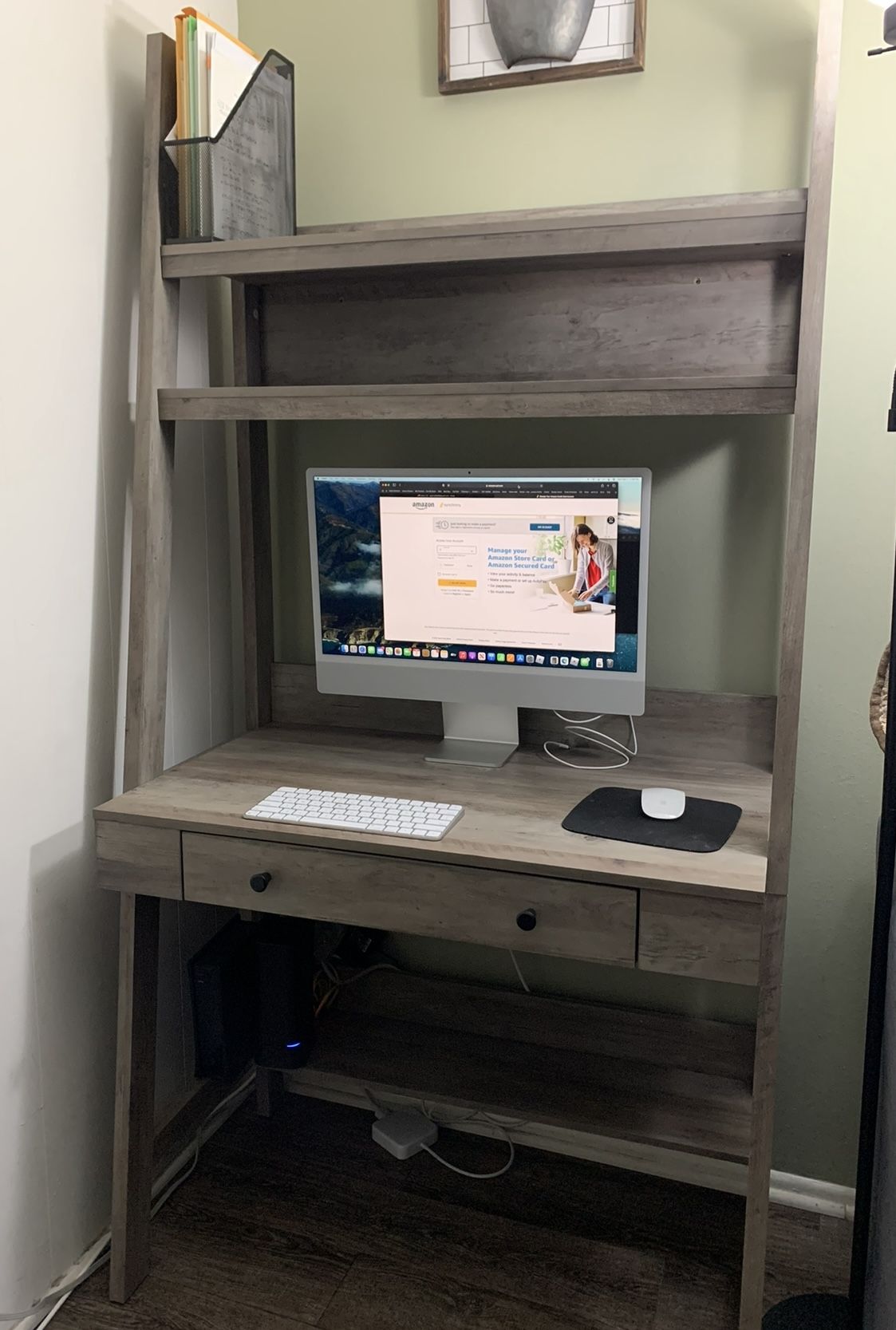 Ladder PC Desk - Washed Gray