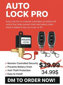 Auto lock Pro Car Battery Killswitch 