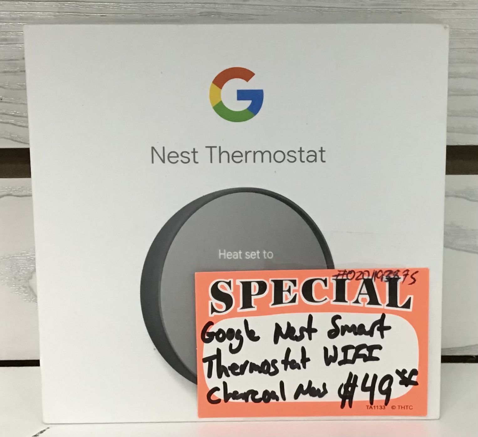 Google Nest Smart Thermostat Wi-Fi Charcoal New 