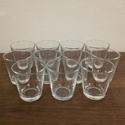 11 Glass Tumblers with Large Glass Shaker