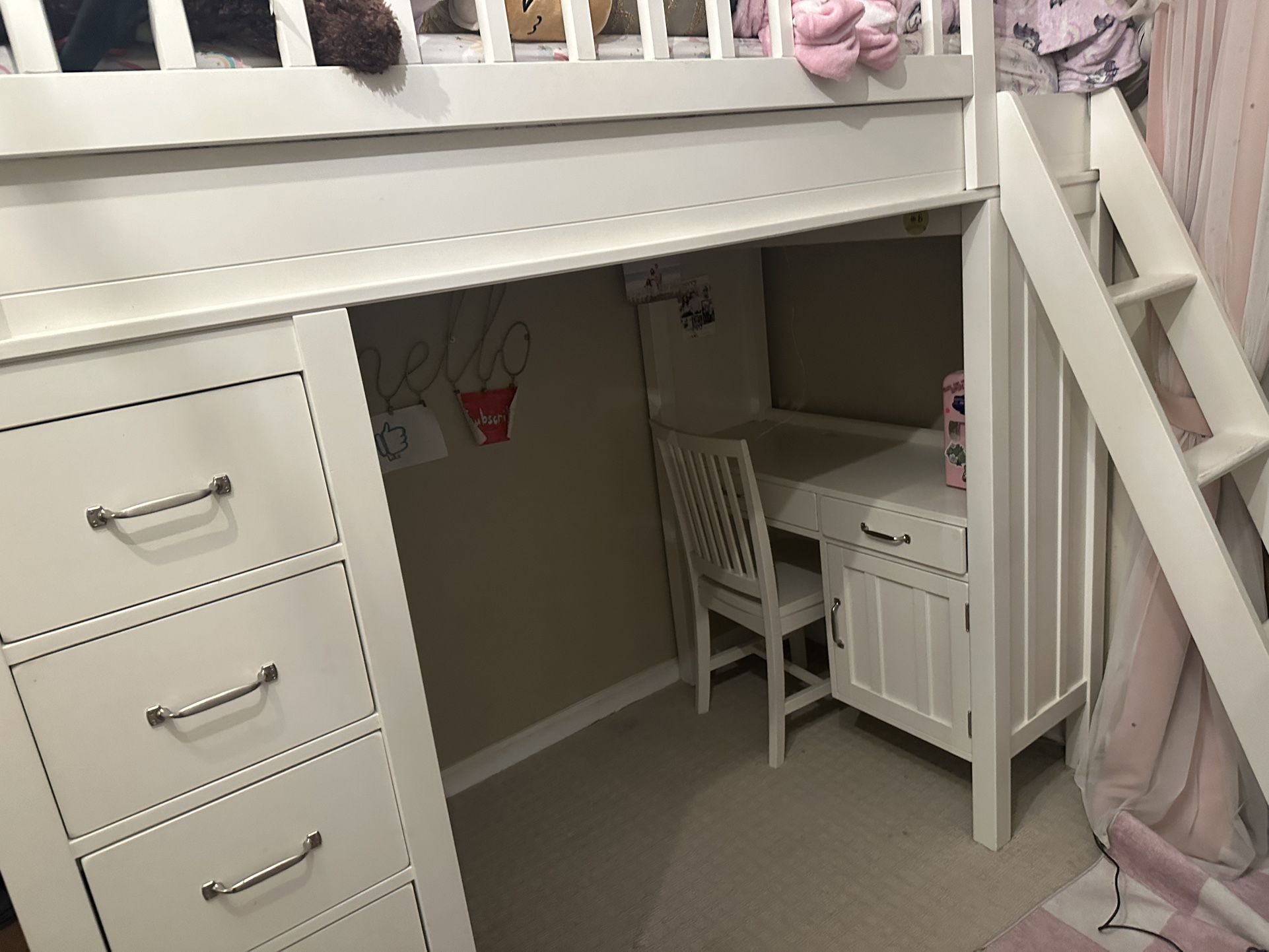 Pottery Barn Loft Bed With Desk & Mattress