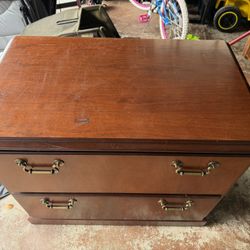 All Wood 2 Drawer File Cabinet