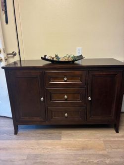Dark Wood Sideboard Buffet Cabinet