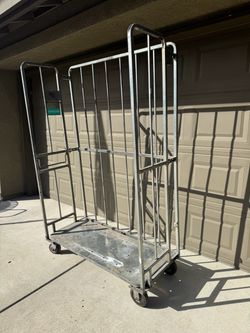 industrial folding warehouse roll cage cart 22wx78"h