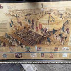 Vintage 1996 National Geographic poster “The Mongols" From the Great Peoples of the Past series.