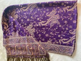 Purple Paisley Jacquard Scarf