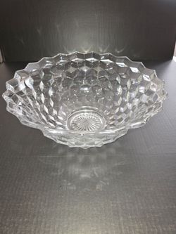 Vintage Fostoria American Glass Punch Bowl