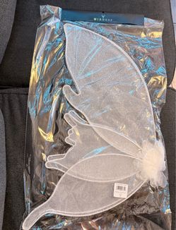 White butterfly glitter mesh wings (Windsor)