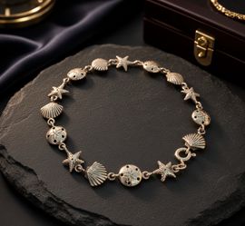 Ocean Theme Silver Bracelet