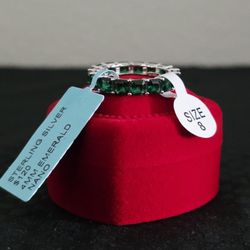 Emerald Ring - Nano Green 925 Sterling Silver