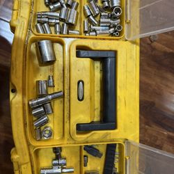 Mixed Hand Tools Lot – Wrenches, Sockets, Screwdrivers, Pliers, Ratchets, DEWALT Tape – Mechanics Tools Bundle 