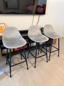 Modern Gray Bar Stools – $30 Each