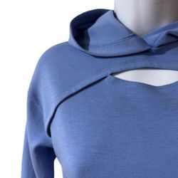 90 Degree by Reflex Blue Cropped Cutout Hoodie Women's S
