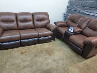 FINANCING & DELIVERY Available: Ashley Brown Leather Sofa & Loveseat
