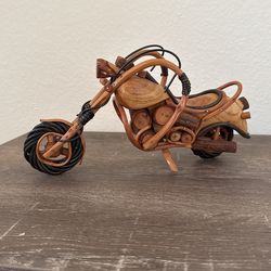 Handcrafted Wooden Harley Davidson Type Motorcyle, 1950s