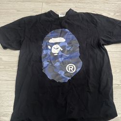 Bape Blue Camo Big Ape Tee Size L