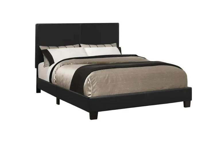 Queen Size Black PU Leather Bed Frame New