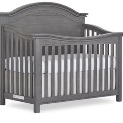 Brand New Evolur Belmar 5-in-1 Convertible Crib + Mattress + Pad (Rustic Grey)