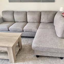 Light Gray Hiller 95” 2pc Sectional Sofa with RAF Chaise by Andover Mills
