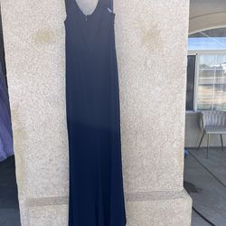 Navy blue formal prom dress