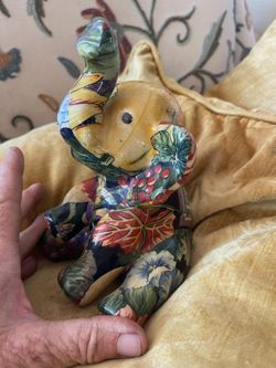 Decopage Floral Elephant Figurine  