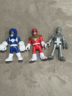 Power Rangers imaginext lot of 3 Blue & Red & Putty Patrol figure
