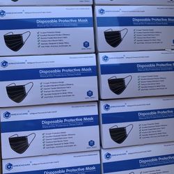 50 Count disposable face masks Black color 