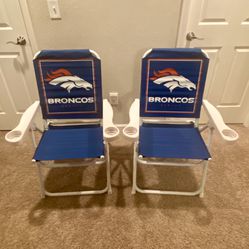 Pair Of Recling Bronco Lawn Chairs