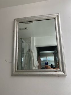 rectangular, silver foiled mirror mirror