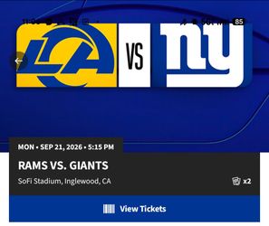 Giants vs Rams 9/21/26
